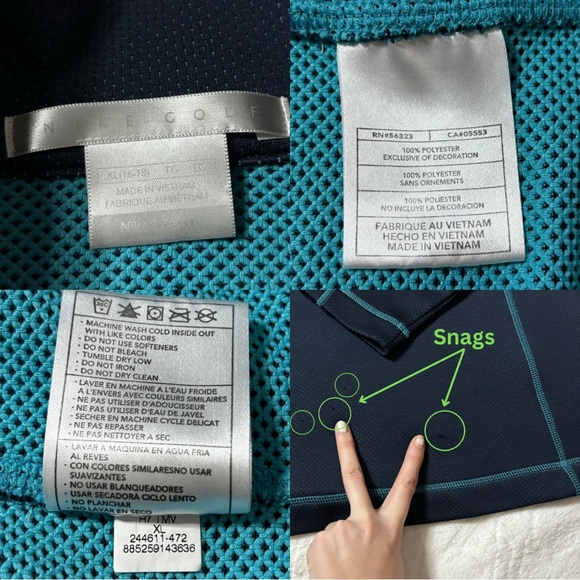 Nike Golf Athletic Blue Quarter Zip Long Sleeve - Picture 4 of 4